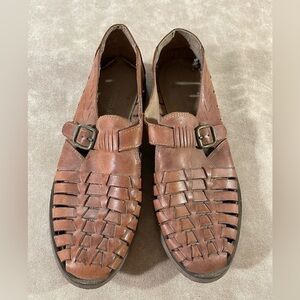 Giorgio Brutini classic brown Woven leather men's loafer dress shoes size 8.5/9